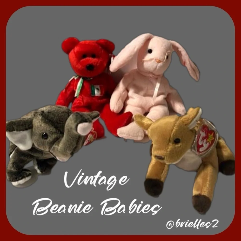 🎁 Vintage Beanie Babies, Lot of 4